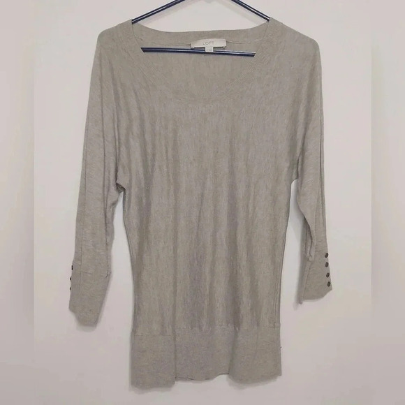 Loft Scoop Neck 3/4 Sleeve Sweater, Size M - Picture 1 of 2